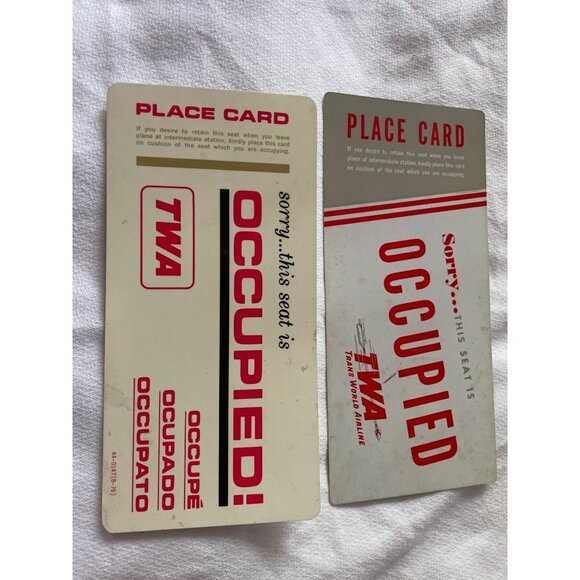 Vintage TWA Place Cards Occupied Airline Memorabilia - Picture 1 of 10